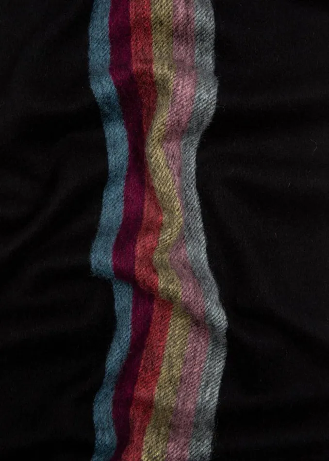 MensWomens Paul Smith Scarves Black 039Artist Stripe039 Central Band Cashmere Scarf