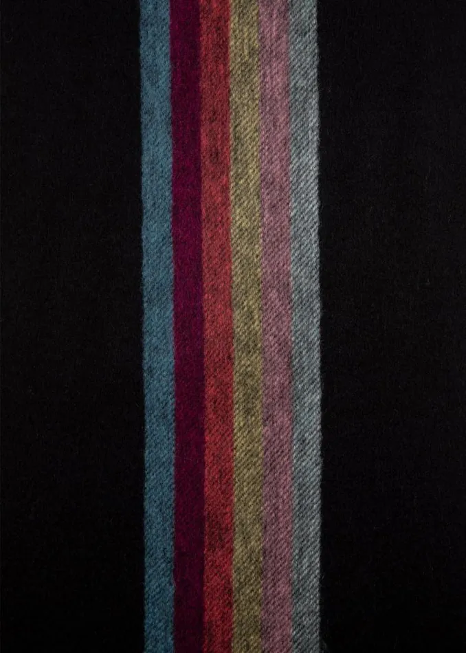 MensWomens Paul Smith Scarves Black 039Artist Stripe039 Central Band Cashmere Scarf