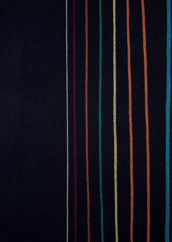 MensWomens Paul Smith Scarves Navy WoolSilk 039Signature Stripe039 Scarf MensWomens Paul Smith Scarves Navy WoolSilk 039Signature Stripe039 Scarf