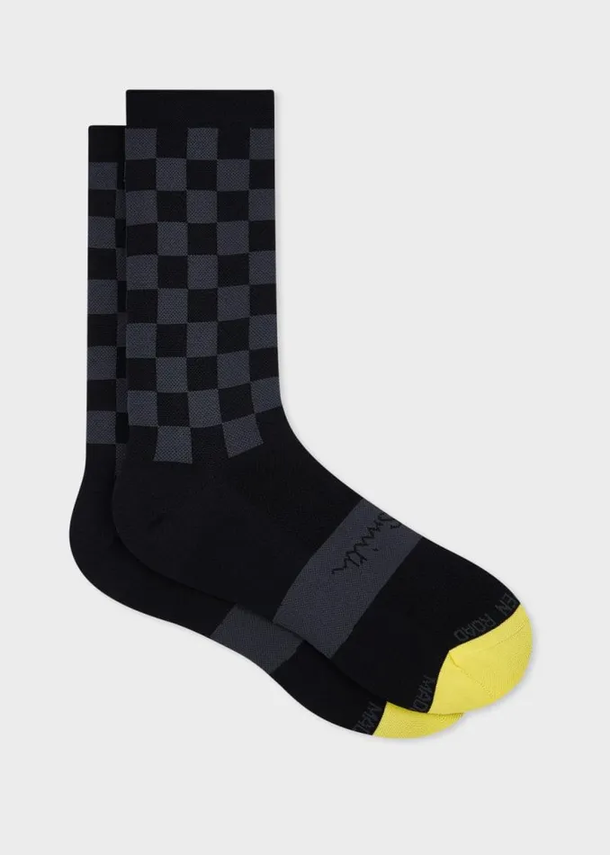 MensWomens Paul Smith Socks Black Checkerboard Cycling Socks