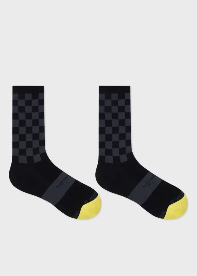 MensWomens Paul Smith Socks Black Checkerboard Cycling Socks MensWomens Paul Smith Socks Black Checkerboard Cycling Socks