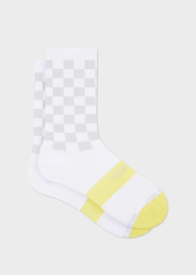 MensWomens Paul Smith Socks White Checkerboard Cycling Socks
