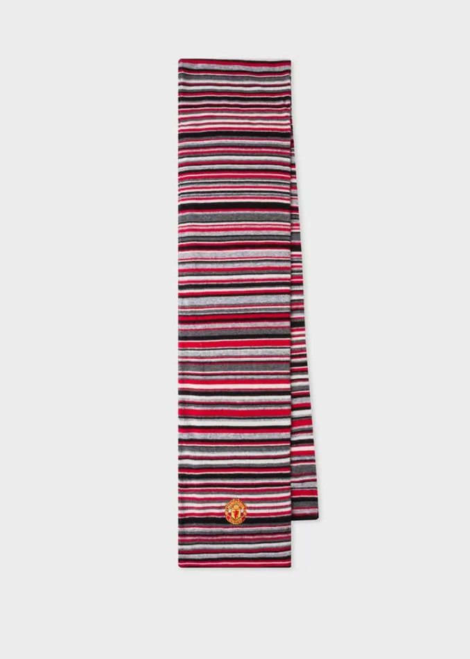 MensWomens Paul Smith The Classics Paul Smith For Manchester United Red Striped WoolCashmere Scarf MensWomens Paul Smith The Classics Paul Smith For Manchester United Red Striped WoolCashmere Scarf