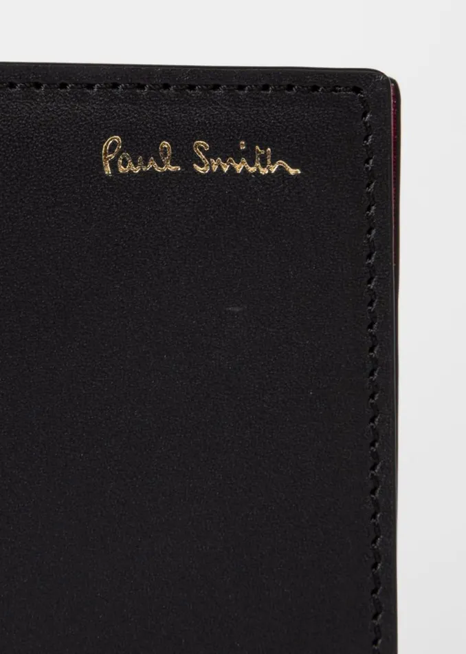 MensWomens Paul Smith Wallets Black 039Signature Stripe039 Interior Pivot Card Holder