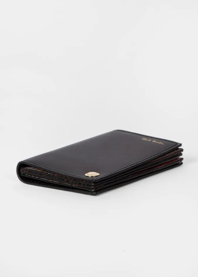 MensWomens Paul Smith Wallets Black 039Signature Stripe039 Interior Pivot Card Holder