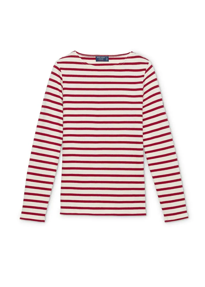 Meridame Ii Authentic Breton Shirt Heavyweight Cotton Ecrumaroon Women Saint James Breton Striped Shirts