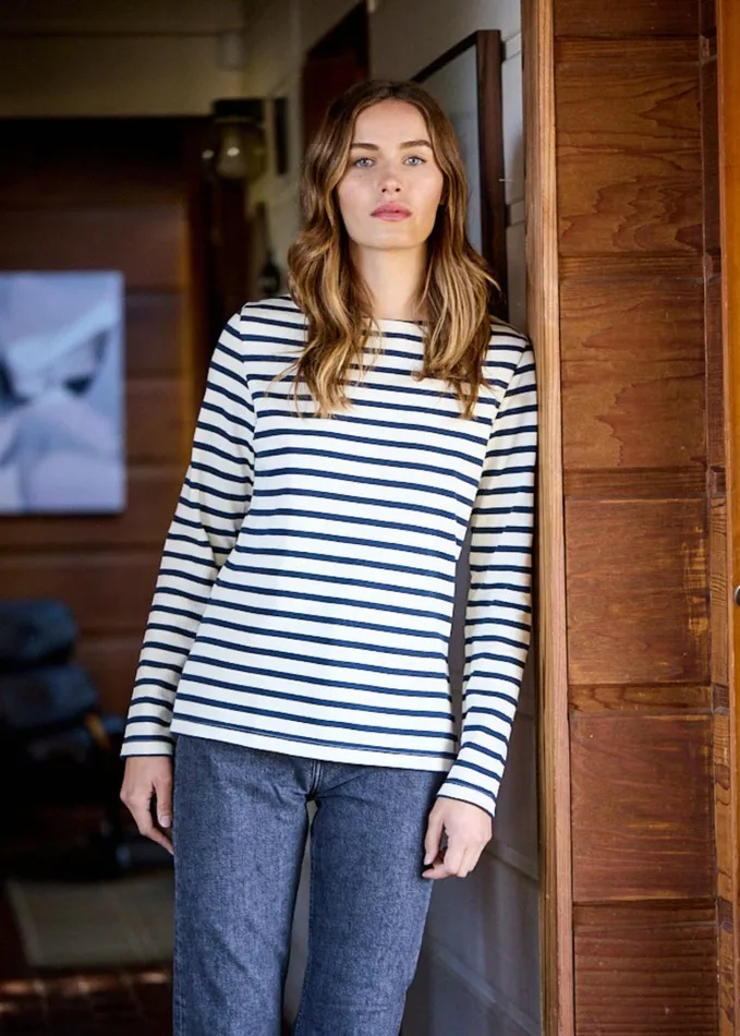 Meridame Ii Authentic Breton Shirt Heavyweight Cotton Ecrunavy Women Saint James Breton Striped Shirts Meridame Ii Authentic Breton Shirt Heavyweight Cotton Ecrunavy Women Saint James Breton Striped Shirts
