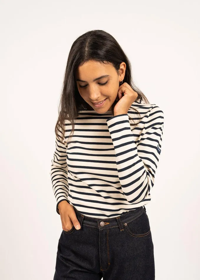 Meridame Ii Authentic Breton Shirt Heavyweight Cotton Ecrunavy Women Saint James Breton Striped Shirts