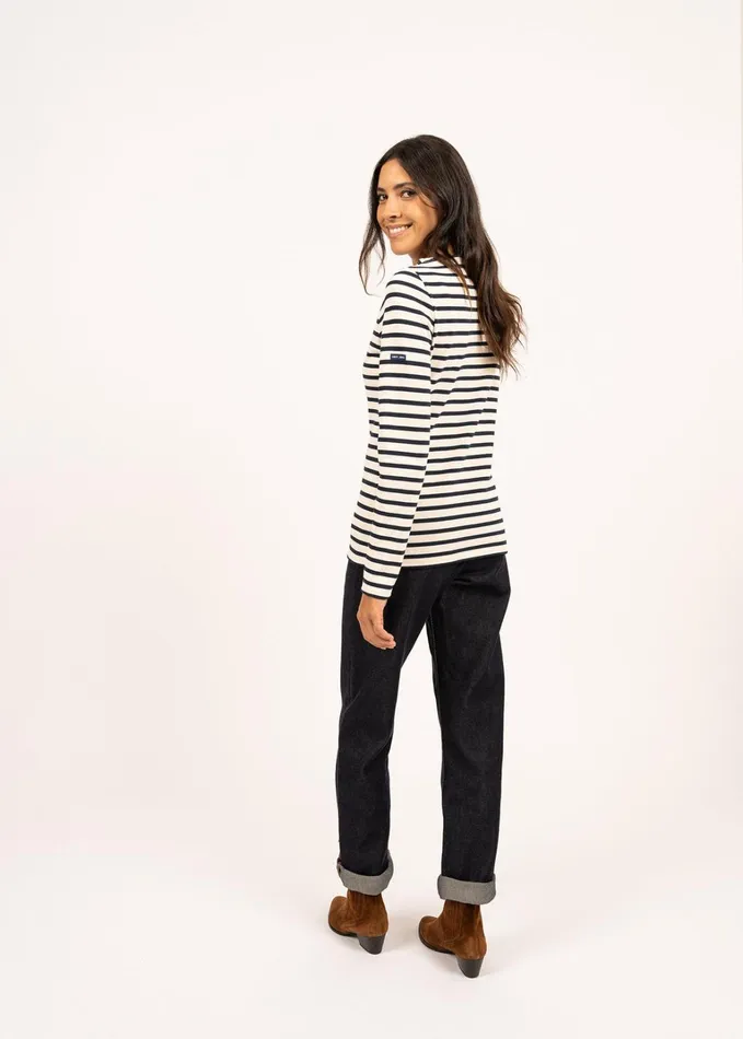 Meridame Ii Authentic Breton Shirt Heavyweight Cotton Ecrunavy Women Saint James Breton Striped Shirts