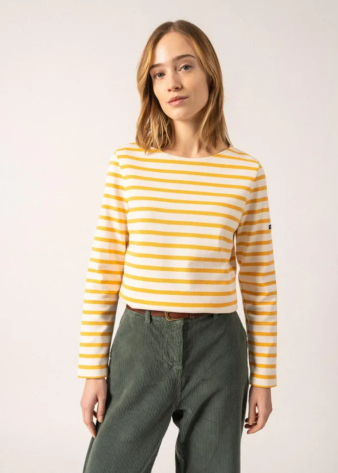 Meridame Ii Authentic Breton Shirt Heavyweight Cotton Ivoryamber Women Saint James Aw24 Meridame Ii Authentic Breton Shirt Heavyweight Cotton Ivoryamber Women Saint James Aw24