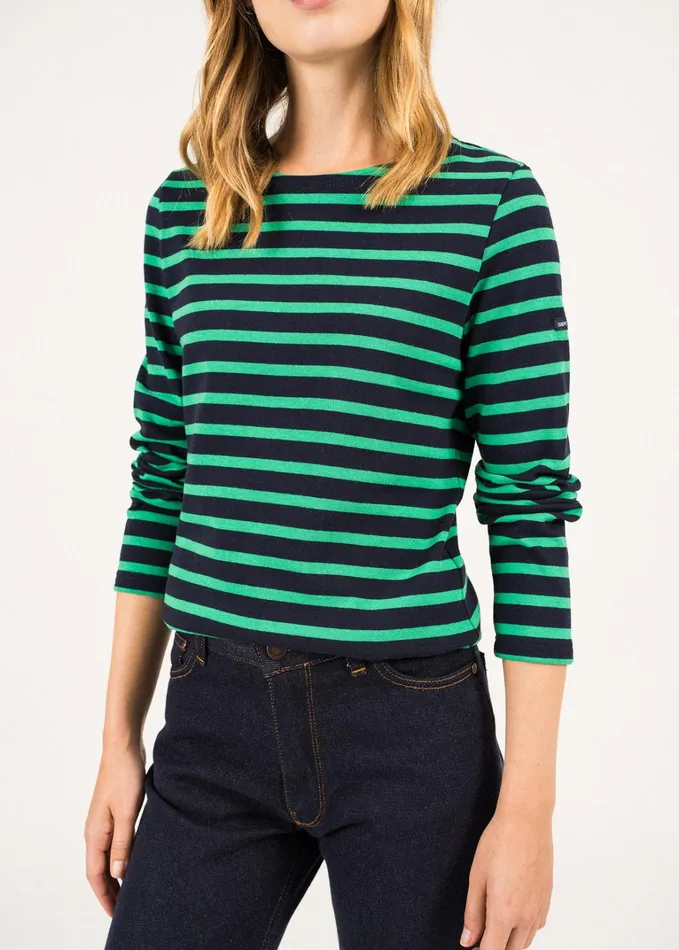 Meridame Ii Authentic Breton Shirt Heavyweight Cotton Navykellygreen Women Saint James Aw24