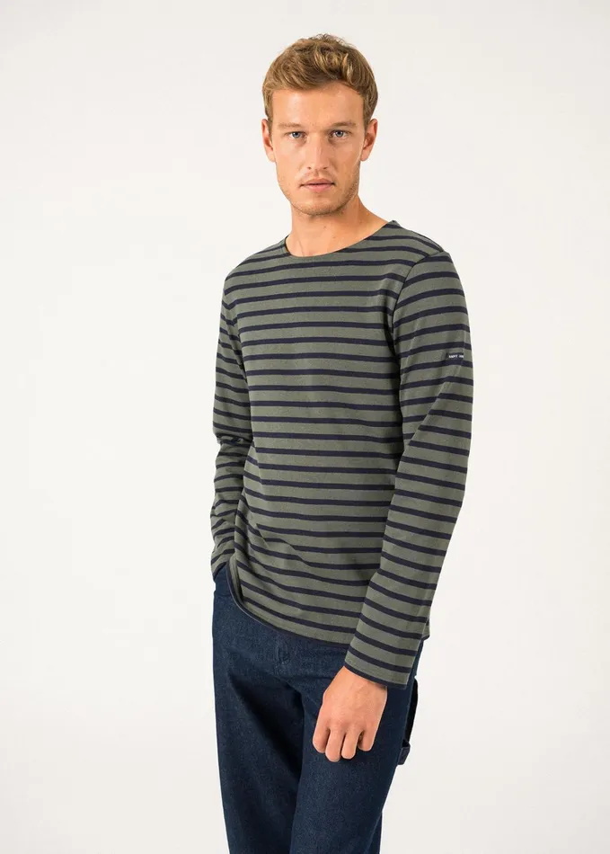 Meridien Moderne Original Breton Shirt Heavyweight Cotton Armygreennavy Men Saint James Aw24 Meridien Moderne Original Breton Shirt Heavyweight Cotton Armygreennavy Men Saint James Aw24