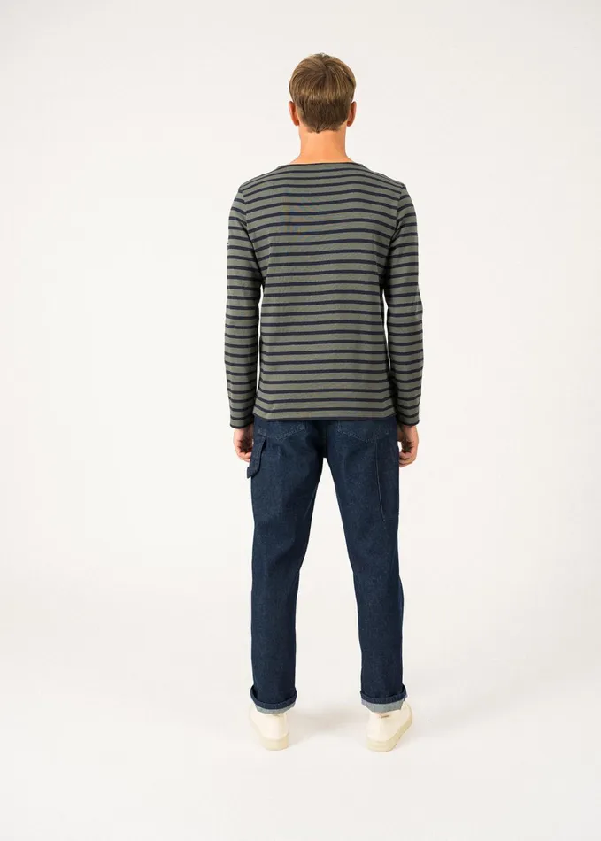 Meridien Moderne Original Breton Shirt Heavyweight Cotton Armygreennavy Men Saint James Aw24