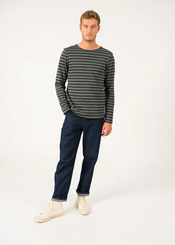 Meridien Moderne Original Breton Shirt Heavyweight Cotton Armygreennavy Men Saint James Aw24