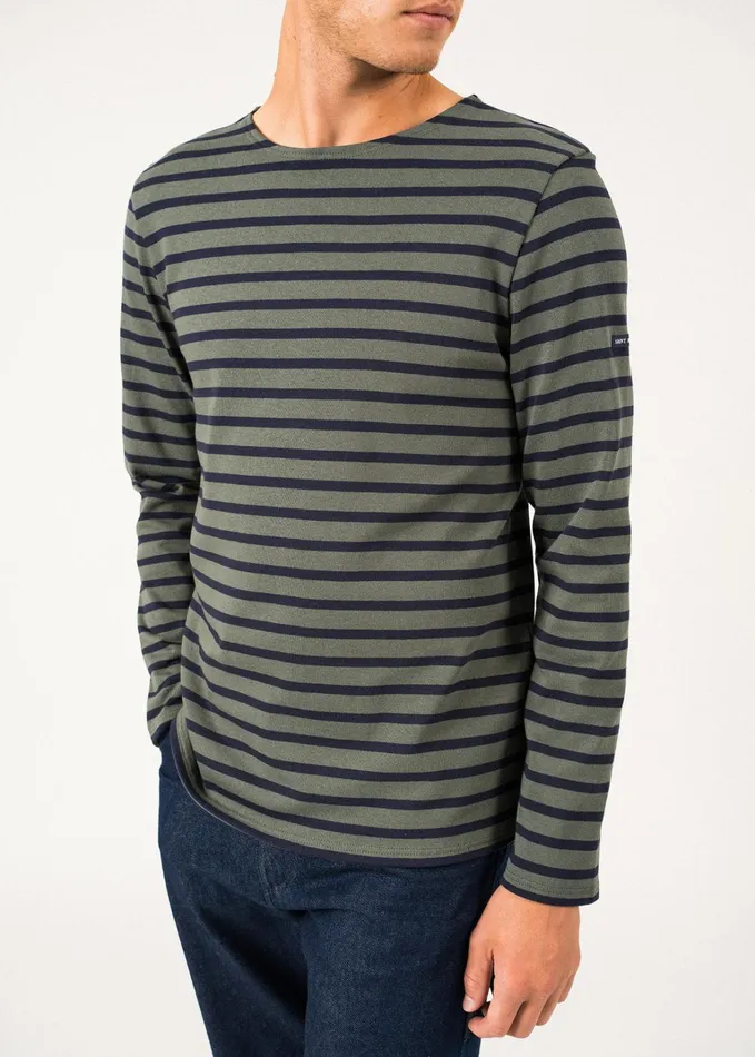 Meridien Moderne Original Breton Shirt Heavyweight Cotton Armygreennavy Men Saint James Aw24