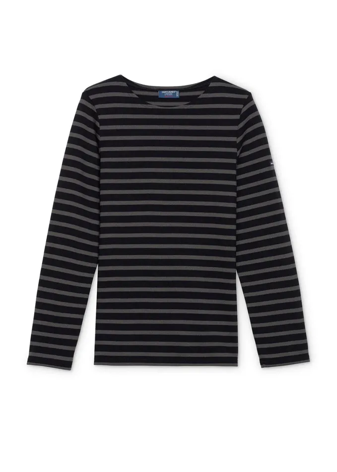 Meridien Moderne Original Breton Shirt Heavyweight Cotton Blackbrown Men Saint James Breton Striped Shirts
