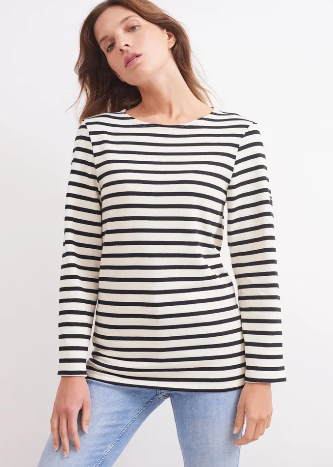 Meridien Moderne Original Breton Shirt Heavyweight Cotton Ivoryblack Men Saint James Breton Striped Shirts Meridien Moderne Original Breton Shirt Heavyweight Cotton Ivoryblack Men Saint James Breton Striped Shirts