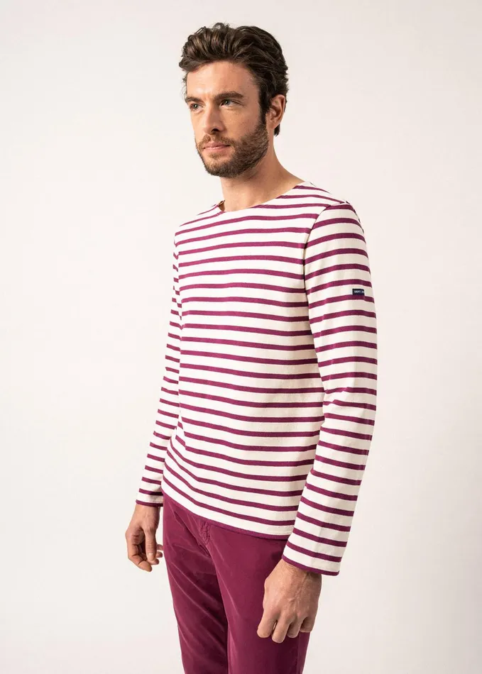 Meridien Moderne Original Breton Shirt Heavyweight Cotton Ivoryplum Men Saint James Aw24