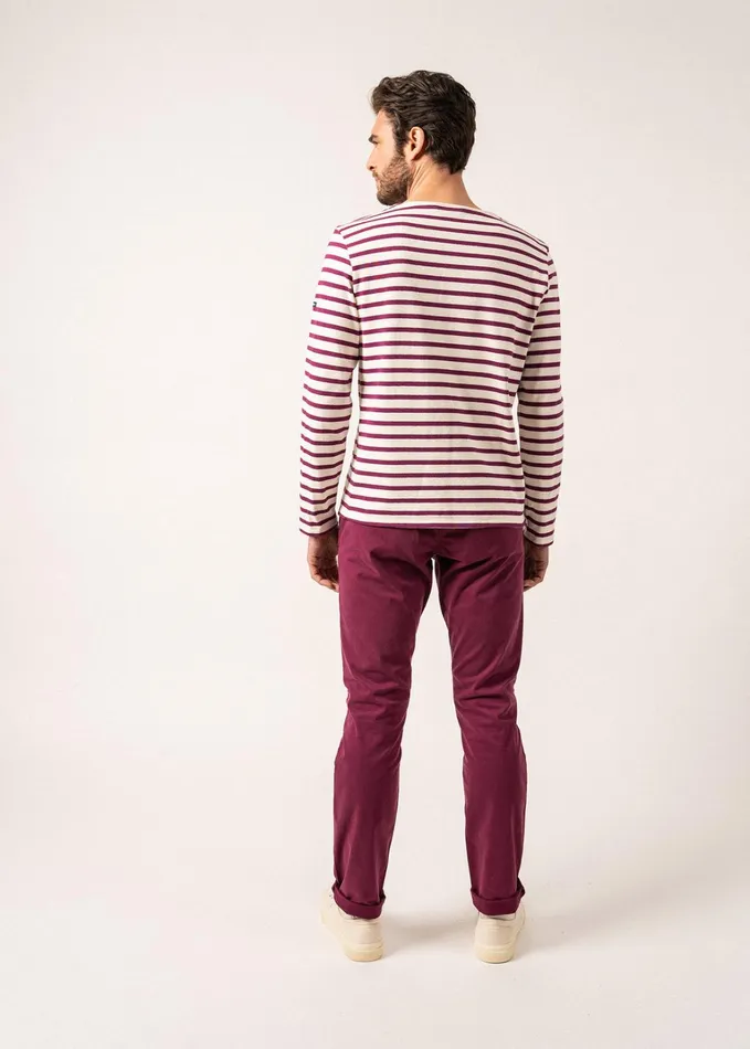 Meridien Moderne Original Breton Shirt Heavyweight Cotton Ivoryplum Men Saint James Aw24