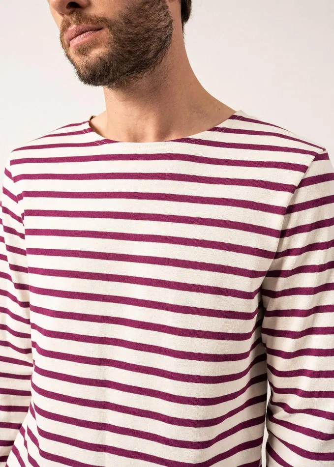 Meridien Moderne Original Breton Shirt Heavyweight Cotton Ivoryplum Men Saint James Aw24
