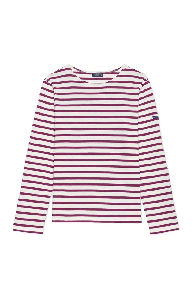 Meridien Moderne Original Breton Shirt Heavyweight Cotton Ivoryplum Men Saint James Aw24