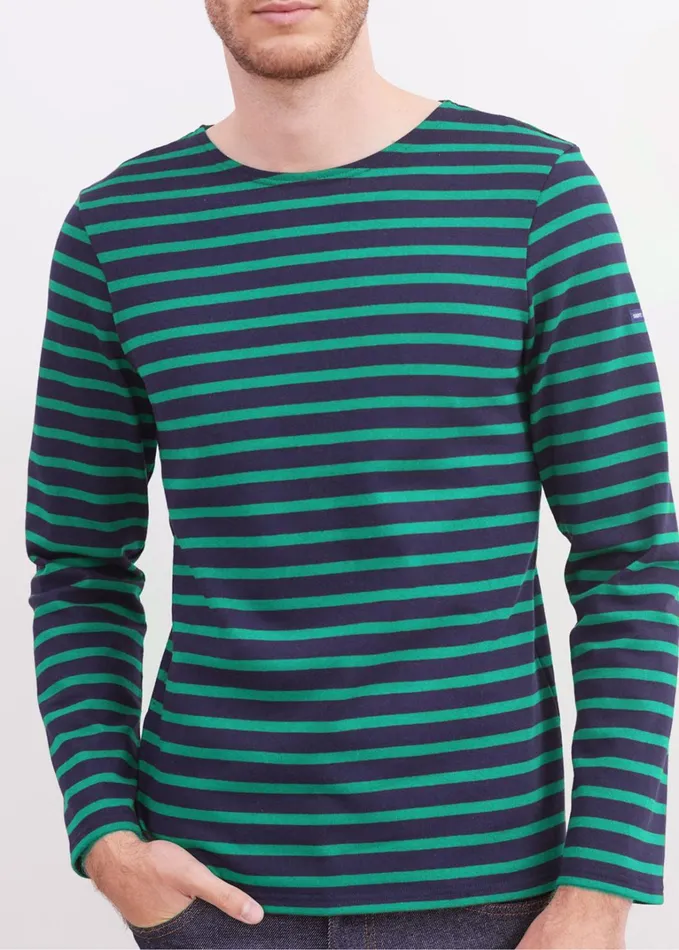 Meridien Moderne Original Breton Shirt Heavyweight Cotton Navykellygreen Women Saint James Breton Striped Shirts