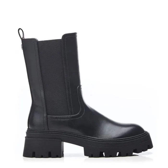 MidCalf Boots Women Moda In Pelle Ashlynn Black Porvair