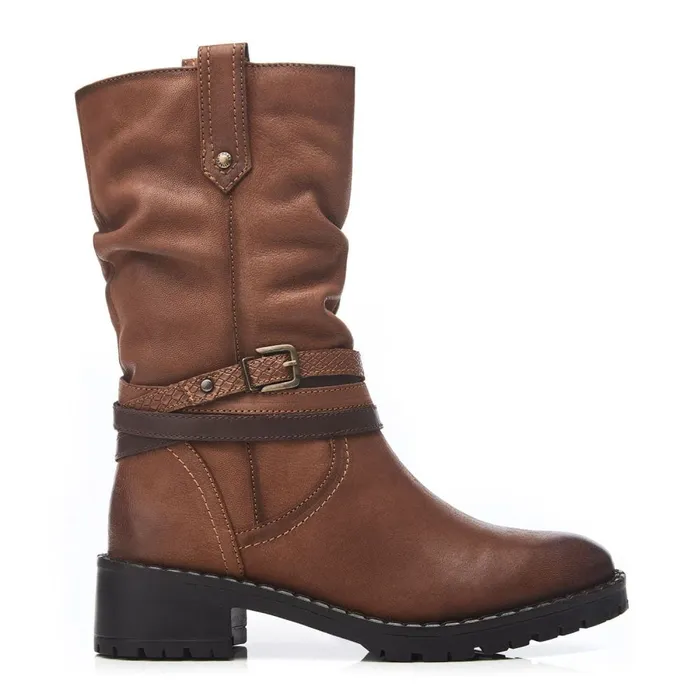 MidCalf Boots Women Moda In Pelle Beckette Tan Nubuck