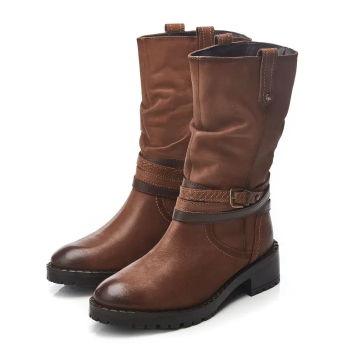 MidCalf Boots Women Moda In Pelle Beckette Tan Nubuck