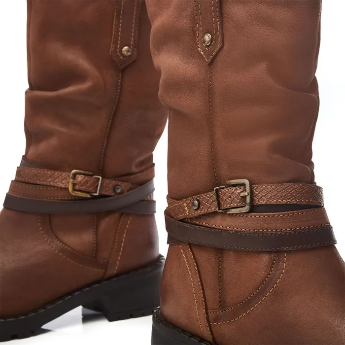 MidCalf Boots Women Moda In Pelle Beckette Tan Nubuck