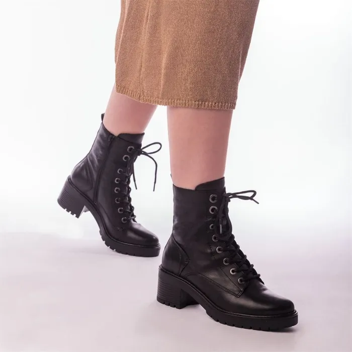 MidCalf Boots Women Moda In Pelle Bellzie Black Leather