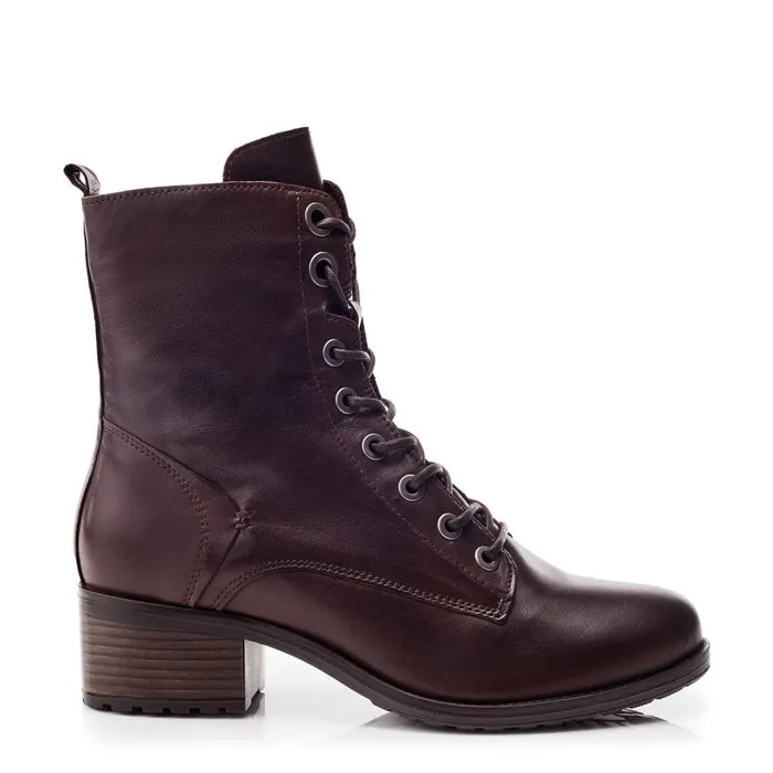 MidCalf Boots Women Moda In Pelle Bezzie Dark Brown Leather