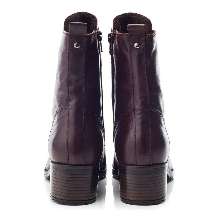MidCalf Boots Women Moda In Pelle Bezzie Dark Brown Leather