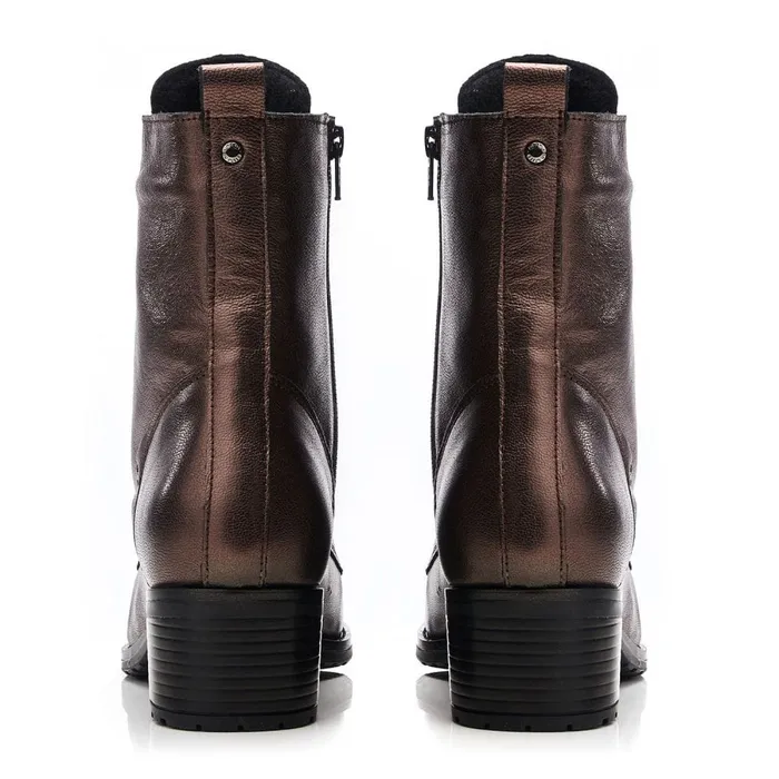 MidCalf Boots Women Moda In Pelle Bezzie Pewter Leather