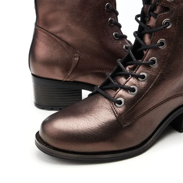 MidCalf Boots Women Moda In Pelle Bezzie Pewter Leather