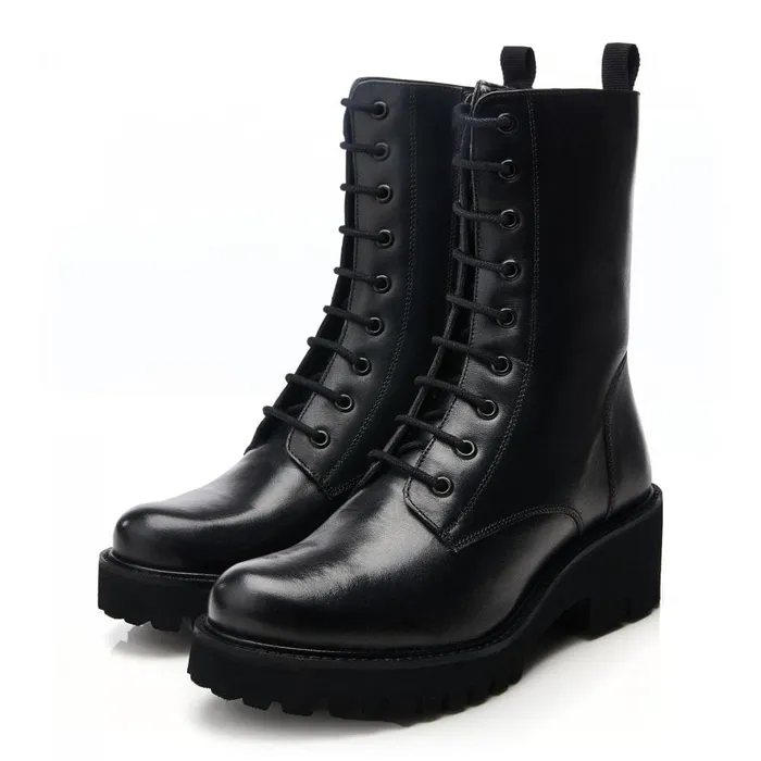 MidCalf Boots Women Moda In Pelle Bsoleful BKortez Black Leather