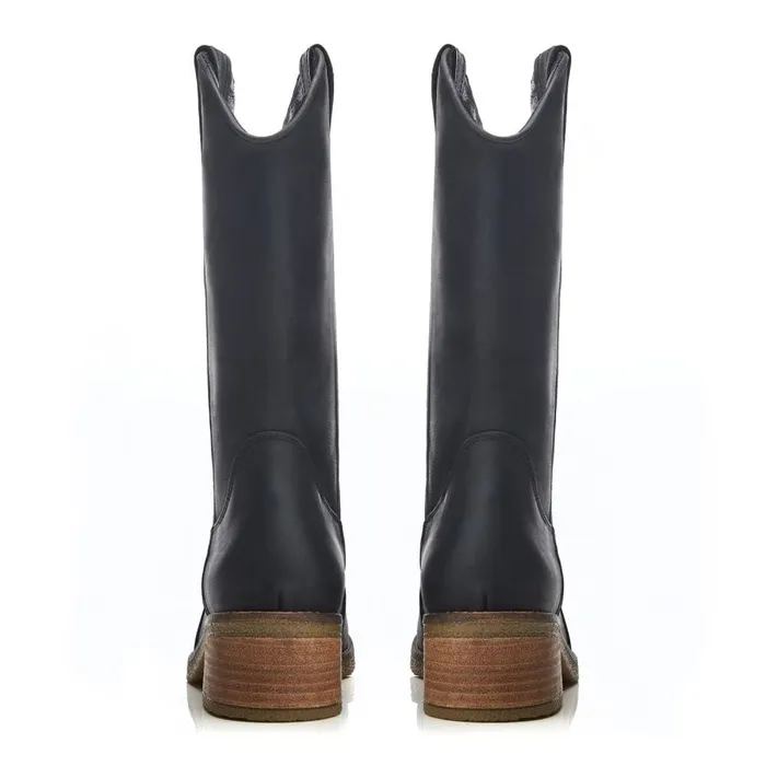 MidCalf Boots Women Moda In Pelle Dana Black Leather MidCalf Boots Women Moda In Pelle Dana Black Leather