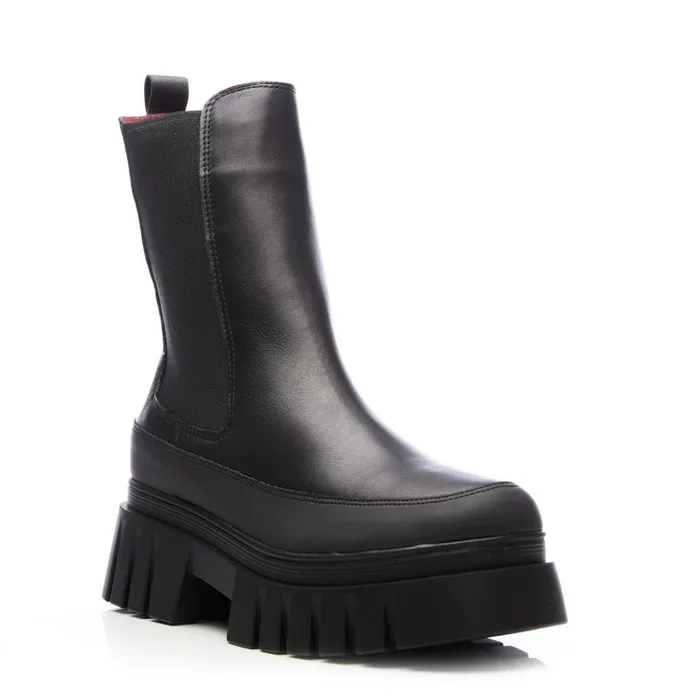 MidCalf Boots Women Moda In Pelle Diiva Black Leather