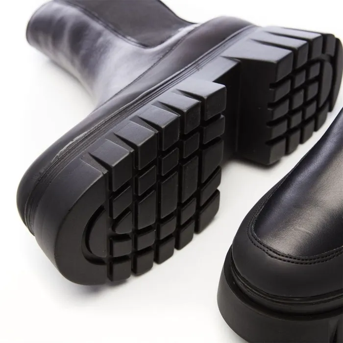 MidCalf Boots Women Moda In Pelle Diiva Black Leather