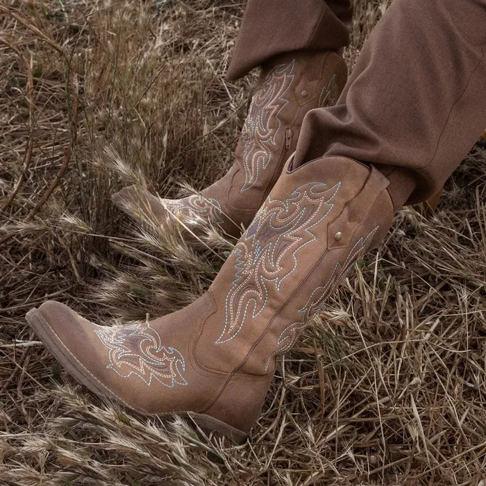 MidCalf Boots Women Moda In Pelle Fantelene Tan Leather