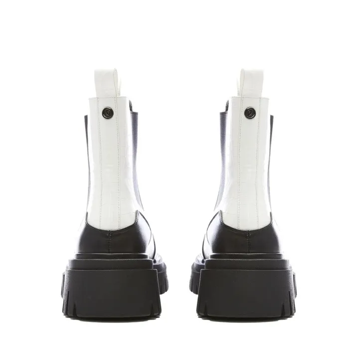 MidCalf Boots Women Moda In Pelle M By Moda Berra White Patent Mocc Croc