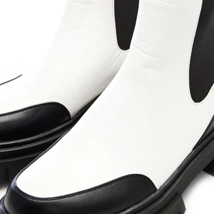 MidCalf Boots Women Moda In Pelle M By Moda Berra White Patent Mocc Croc