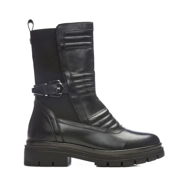 MidCalf Boots Women Moda In Pelle Raelyn Black Leather