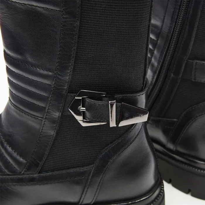 MidCalf Boots Women Moda In Pelle Raelyn Black Leather