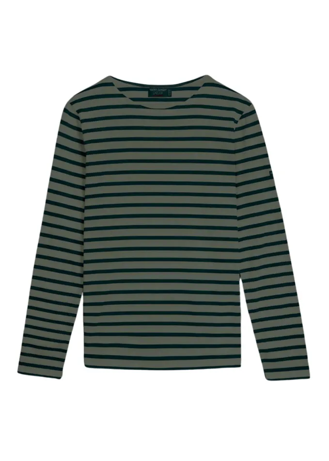Minquiers Modern Authentic Breton Stripe Shirt Soft Cotton Armygreennavy Men Saint James Aw24 Minquiers Modern Authentic Breton Stripe Shirt Soft Cotton Armygreennavy Men Saint James Aw24