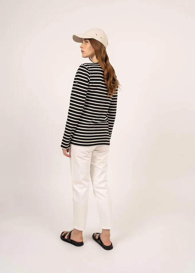Minquiers Modern Authentic Breton Stripe Shirt Soft Cotton Blackecru Men Saint James Breton Striped Shirts