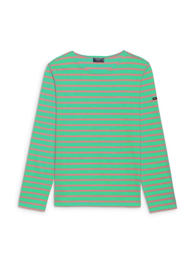 Minquiers Modern Authentic Breton Stripe Shirt Soft Cotton Kellygreenpink Men Saint James Aw24 Minquiers Modern Authentic Breton Stripe Shirt Soft Cotton Kellygreenpink Men Saint James Aw24