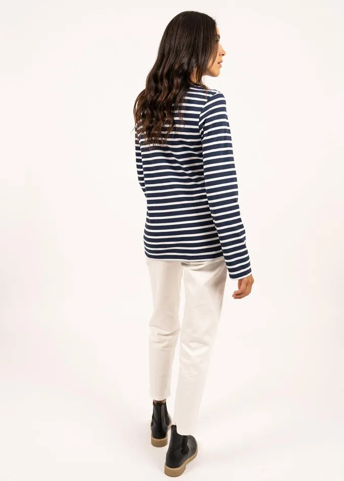 Minquiers Modern Authentic Breton Stripe Shirt Soft Cotton Navywhite Women Saint James Breton Striped Shirts