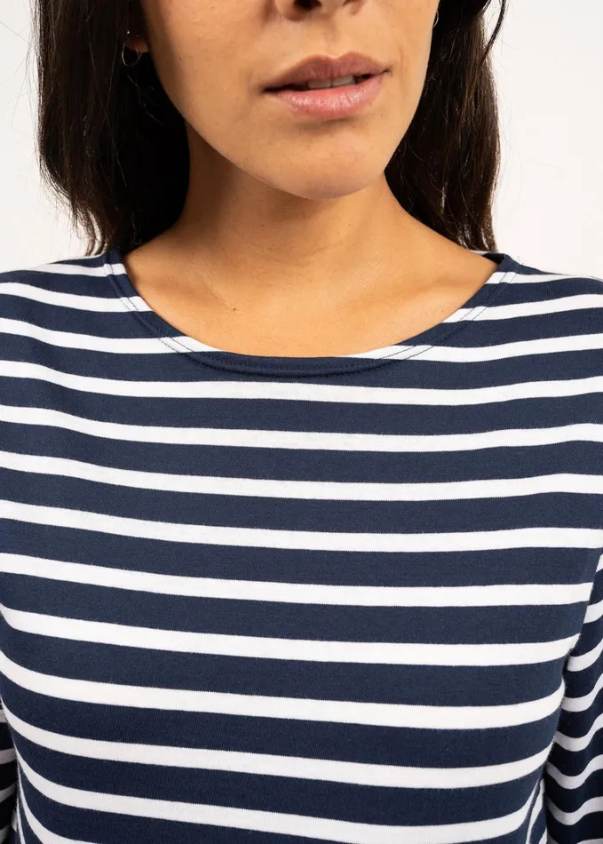 Minquiers Modern Authentic Breton Stripe Shirt Soft Cotton Navywhite Women Saint James Breton Striped Shirts