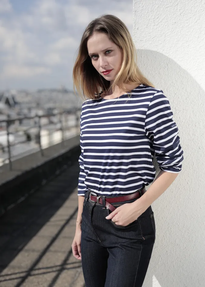 Minquiers Modern Authentic Breton Stripe Shirt Soft Cotton Navywhite Women Saint James Breton Striped Shirts